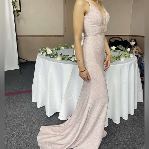 Shimmer Pink Evening / Prom Gown - Picture 1 of 7